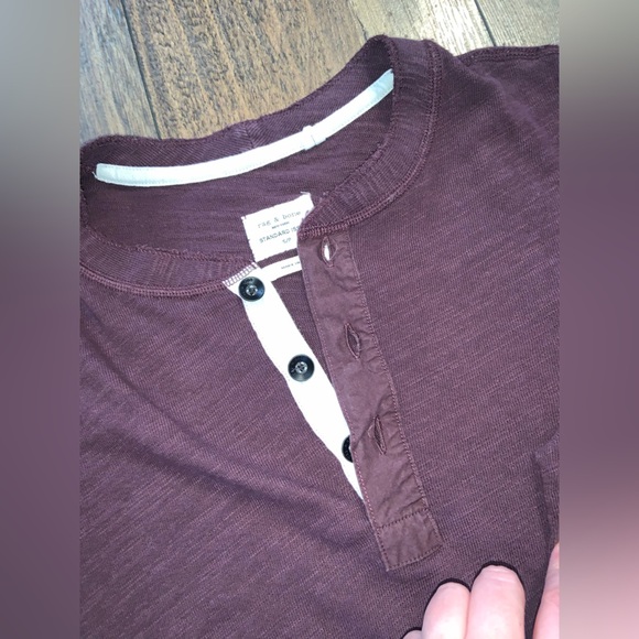 Rag & bone Henley mens S designer classic long sleeve button nwot $190 spring - Picture 5 of 5